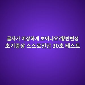 글자가 이상하게 보이나요?황반변성 초기증상 스스로진단 30초 테스트 8 eab880ec9e90eab080 ec9db4ec8381ed9598eab28c ebb3b4ec9db4eb8298ec9a94ed99a9ebb098ebb380ec84b1 ecb488eab8b0eca69dec8381 ec8aa4ec8aa4 1788133363